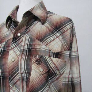 Vintage Wrangler Pearl Snap Long Sleeve Western Wear Shirt